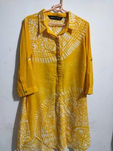 Yellow Printed Kurta