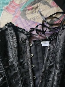 Black Brocade Corset Top