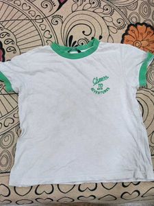 white colour block shirt