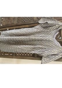 Elegant Grey Kurta Set with Gold Leaf Print