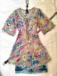 chatpata neckline sheer kurti