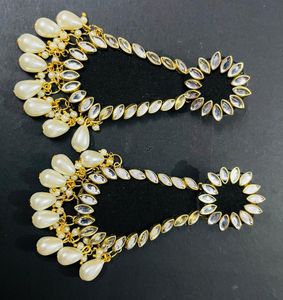 Fancy Party Wear Fabric Earrings