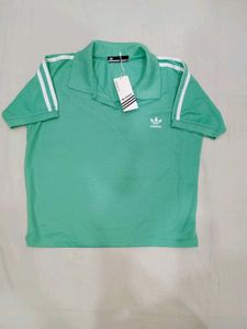 Sea Green Adidas Crop Tee