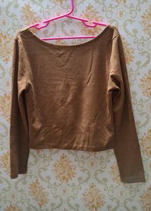 Brown Button-Up Long Sleeve cardigan
