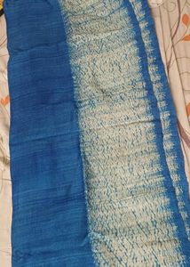 Beautiful Blue Silk Dupatta