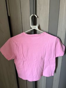 Pink Crop Top with Green Vest