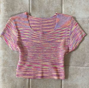 Cropped Knit Top, korean style Shirt