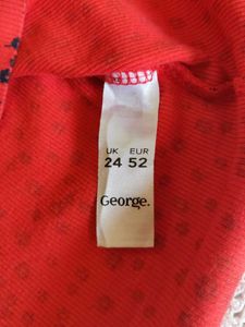 George Red Cami Top with Black Dots