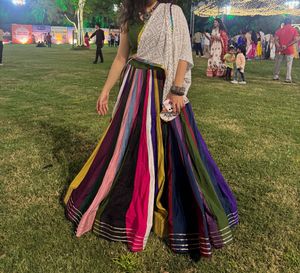 Vibrant Striped Lehenga Choli Set