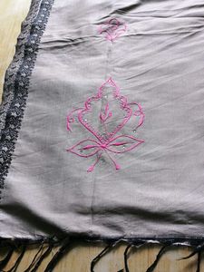 Elegant kakki Embroidered Saree