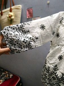 White Kurta with Black Embroidery