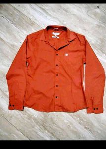Men's Bright Orange Casual Shirt
