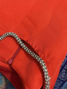 Stunning Red Peplum Embellished top