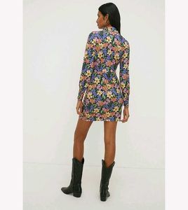 Oasis Slinky Floral Print Long Sleeve Mini