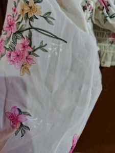 Floral Print Ruched korean Crop Top