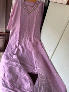 Elegant Lavender Kurta Set with Dupatta