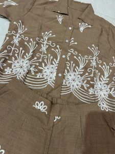 Embroidered co ord Set - Casual Chic