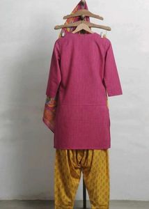 Vibrant Pink &amp; Yellow Kurta Set
