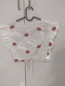 Cute Strawberry Print Korean Crop Top