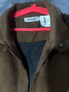 Brown Suede Bomber Jacket