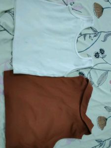 2 Stylish Tops - White &amp; Brown