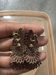 Antique Peacock Jhumka Earrings