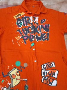 Funky Orange Character Jumpsuit