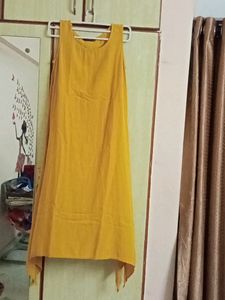 Yellow Sleeveless Trapeze Dress