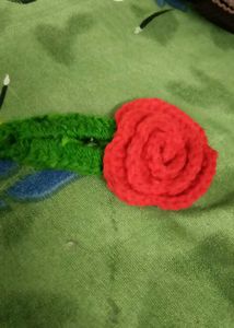 Handmade Crocheted Rose Hair Clip
