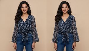 Chic Leopard Print V-Neck Top