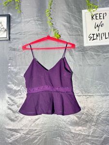 SHEIN Purple Peplum Cami Top