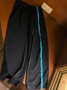 Chic Wide-Leg zip up Navy Blue Pants