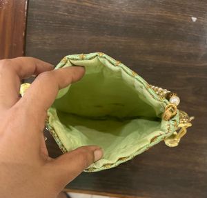 Exquisite Mint Green Potli Bag