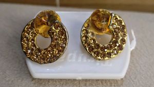 Sparkling Goldtone Hoop Earrings With Free Gift 🎁