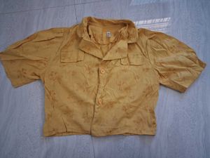 Yellow Floral Print Button-Up Shirt