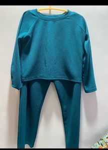 Teal Crewneck Sweatshirt &amp; Pants Set