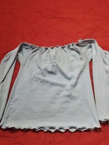 Off-Shoulder Baby Blue Top