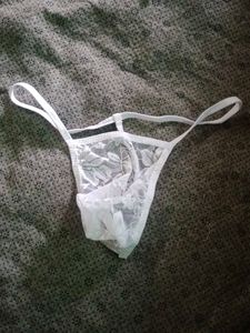 Men's White Lace G-string Thong