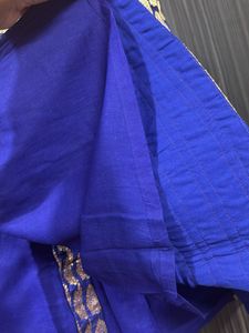 Blue &amp; Gold Brocade Saree