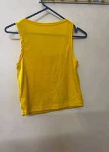 Yellow Square Neck Crop Top