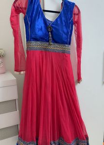 Beautiful Pink and Blue Velvet Wedding Suit Set