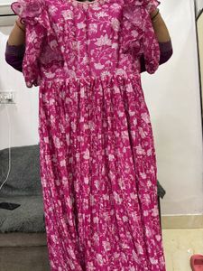 Vibrant Pink Floral Maxi Dress