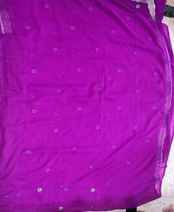 Premium Purple Georgette Saree with blouse