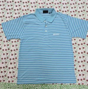 Blue striped polo T-shirt