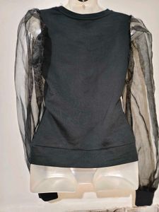 🔥BUY 1, GET 1 FREE🔥 Sheer Sleeve Black Top