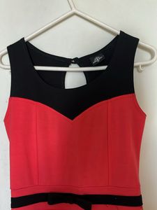 Chic Red &amp; Black Fit &amp; Flare Dress