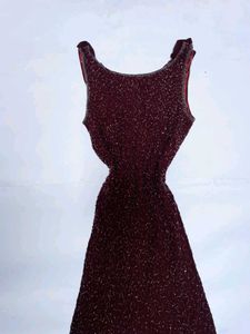 Sparkling Embellished Maroon Dress