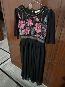 Elegant Black Floral Dress