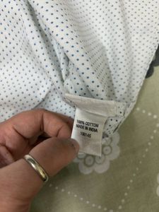White Polka Dot Button-Up Shirt