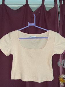 Trendy FYK Cropped Ribbed Tee